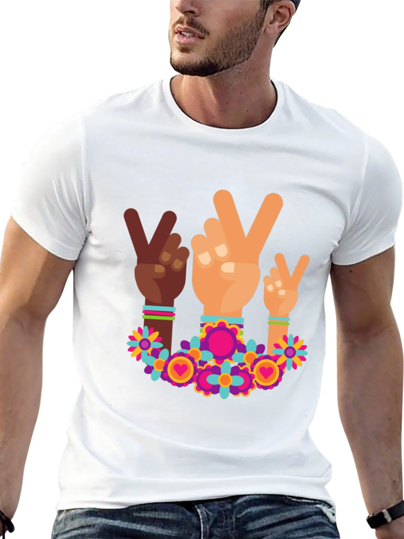 Peace Sign Hands Graphic Tee