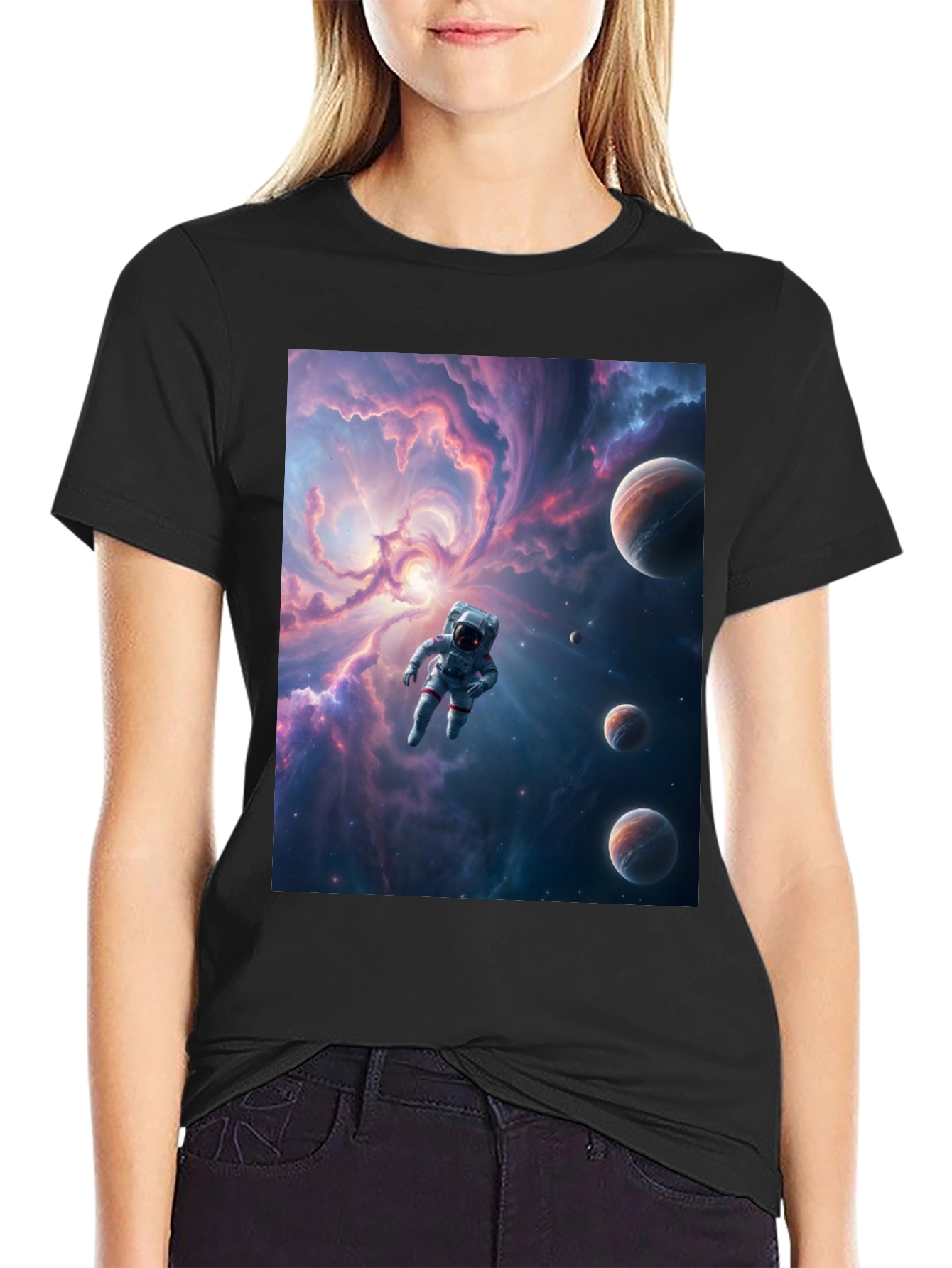 Astronaut Galaxy T-Shirt - Space Traveler Tee