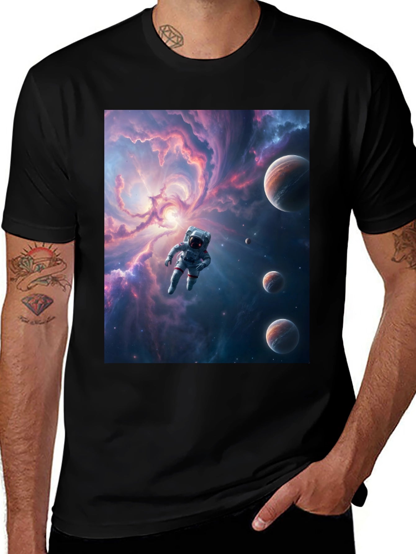 Astronaut Galaxy T-Shirt - Space Traveler Tee