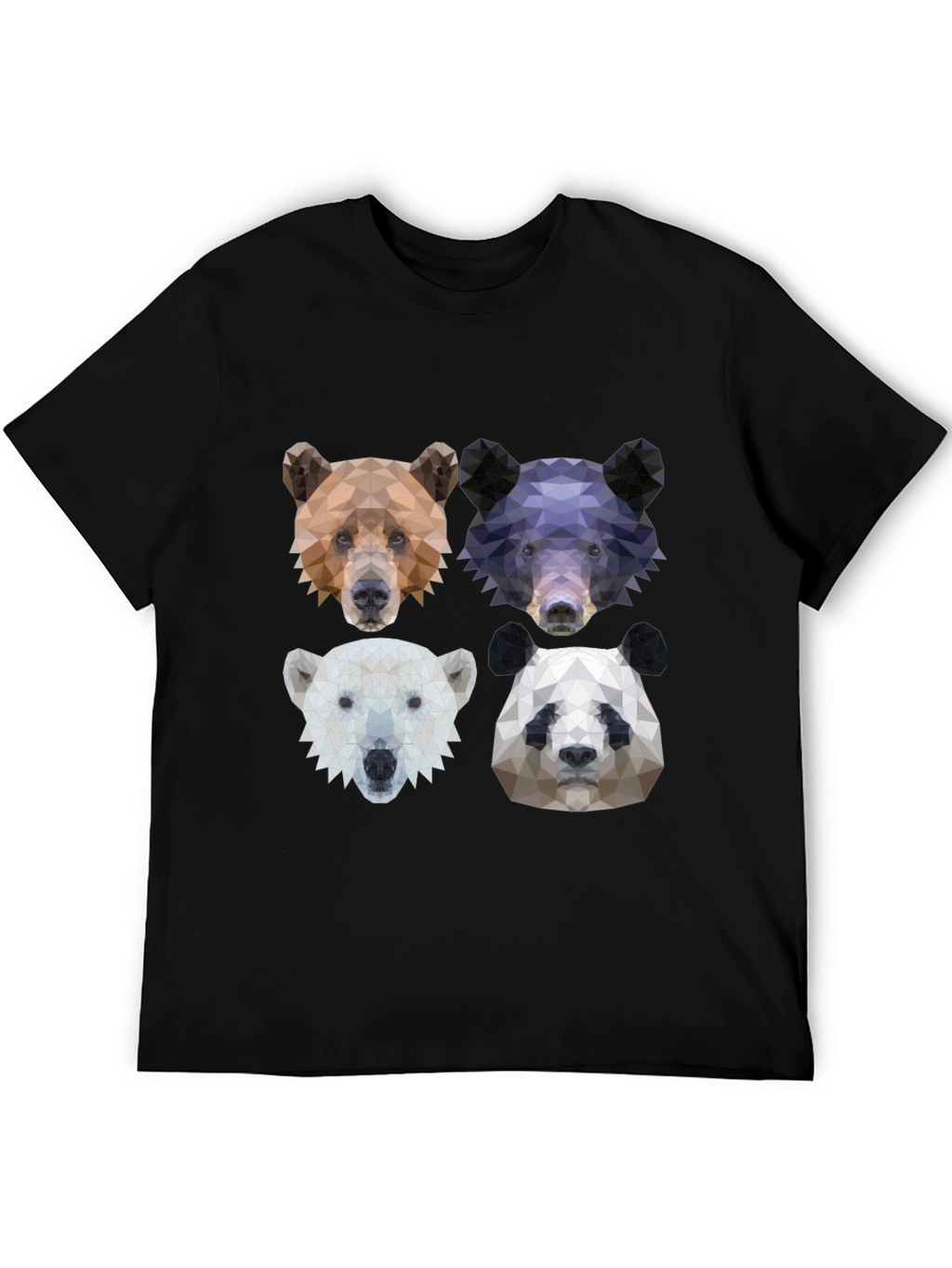 Geometric Bear Graphic T-Shirt - Animal Lover Tee
