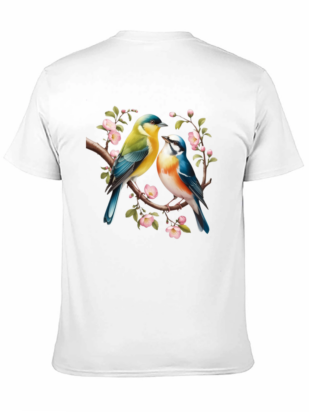 Birds On Branch Graphic T-Shirt - Black
