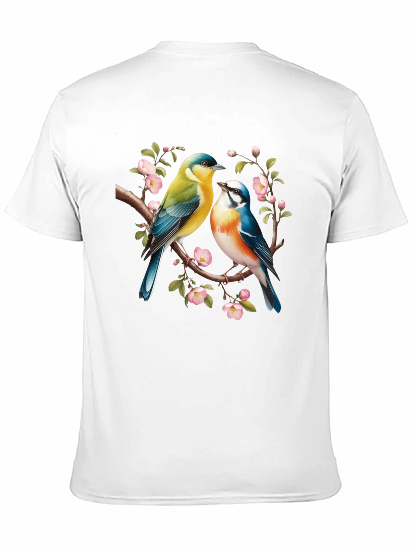 Birds On Branch Graphic T-Shirt - Black