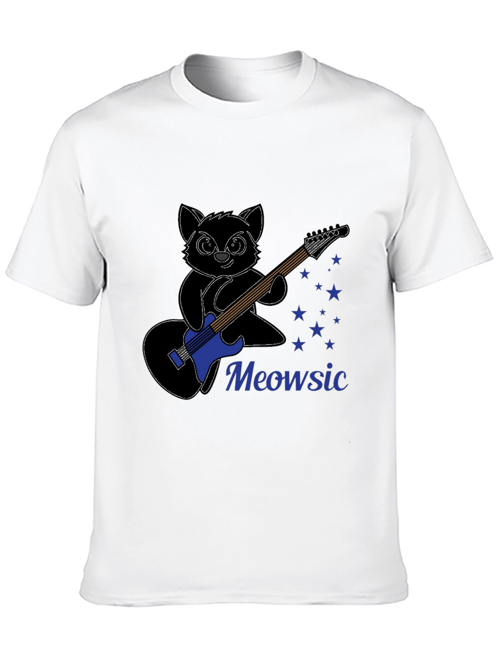 Meowsic T-Shirt: Cat Playing Guitar