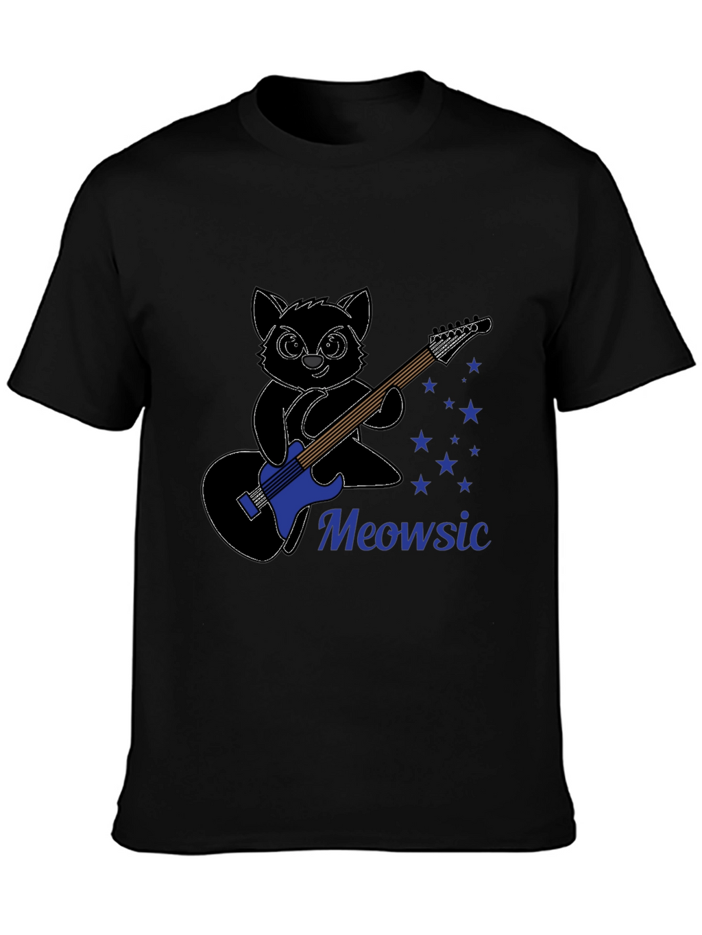 Meowsic T-Shirt: Cat Playing Guitar