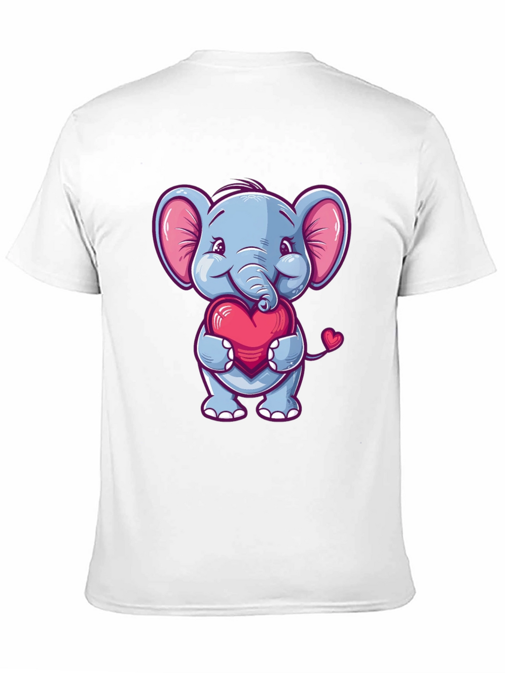 Elephant Love Heart T-Shirt Cute Animal Tee