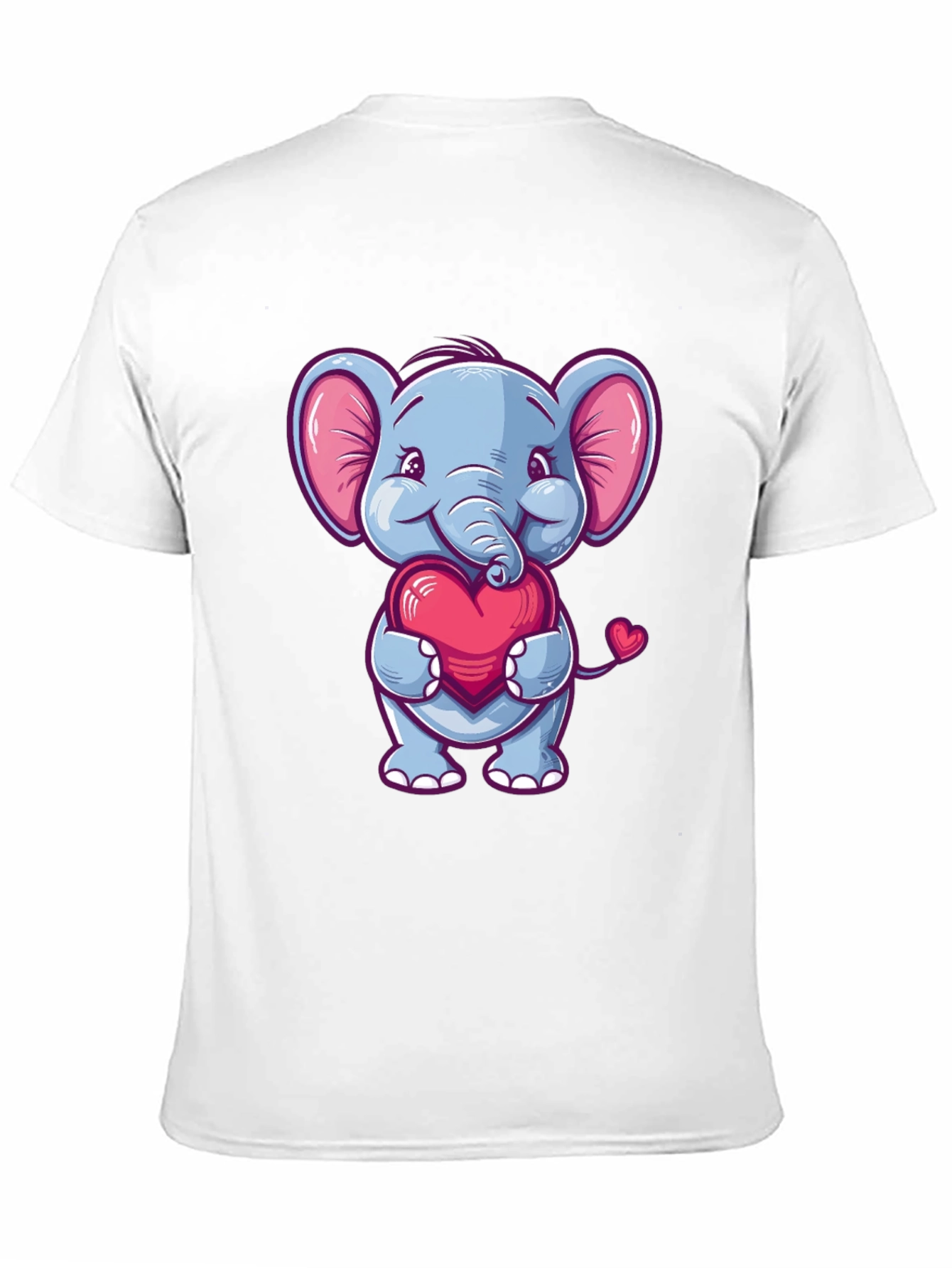 Elephant Love Heart T-Shirt Cute Animal Tee