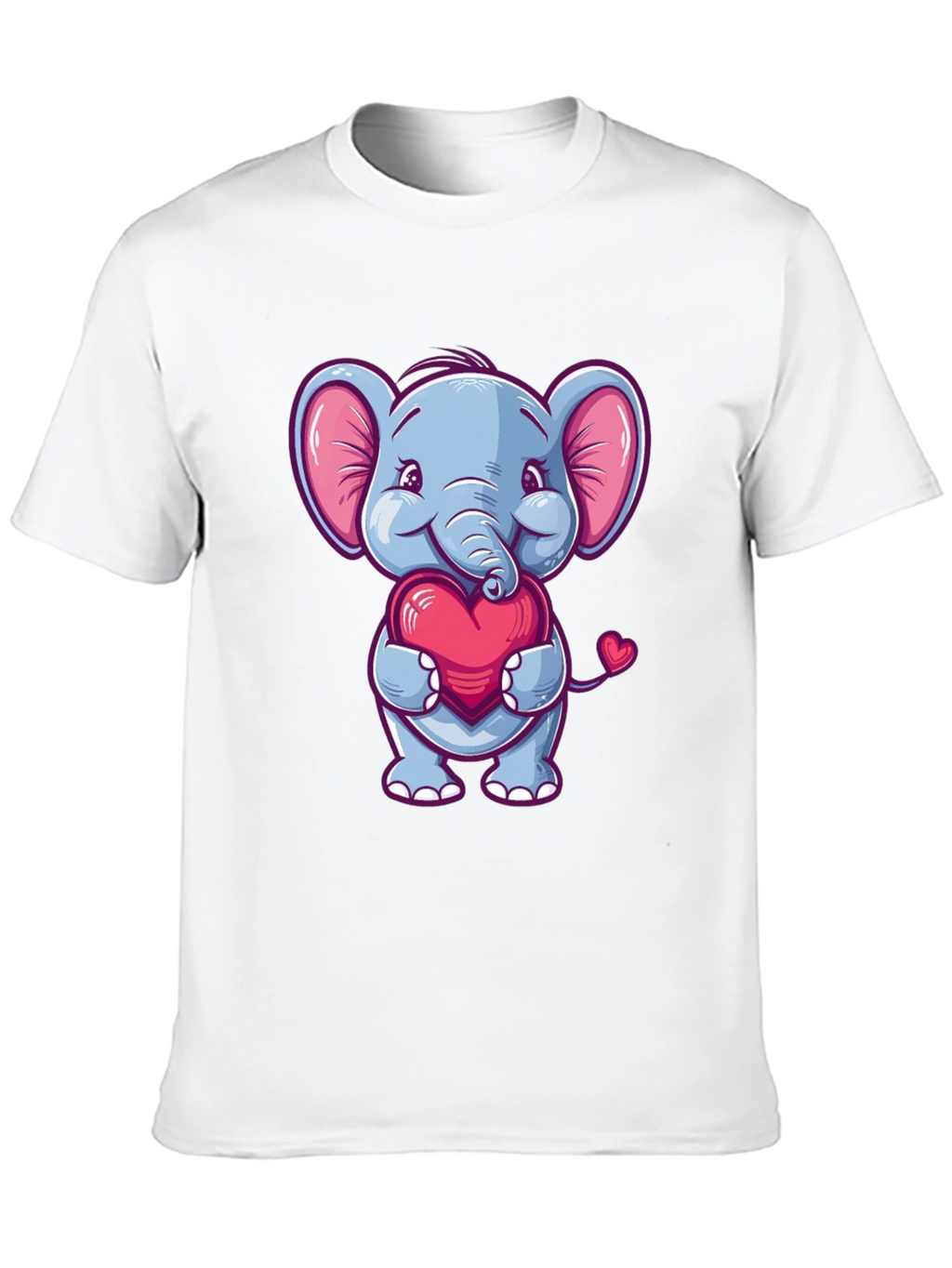 Elephant Love Heart T-Shirt Cute Animal Tee