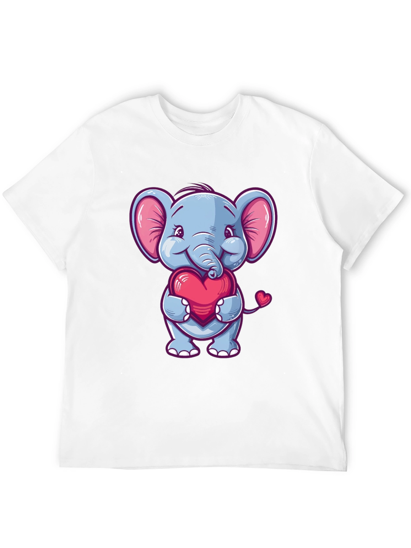 Elephant Love Heart T-Shirt Cute Animal Tee