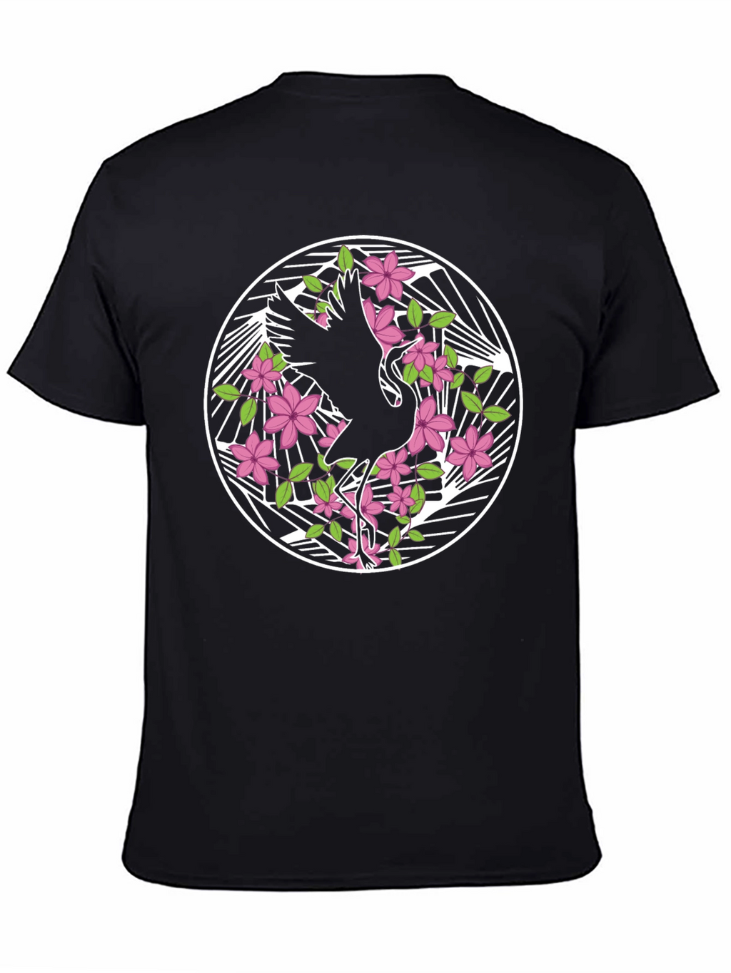 Crane and Blossom Graphic T-Shirt
