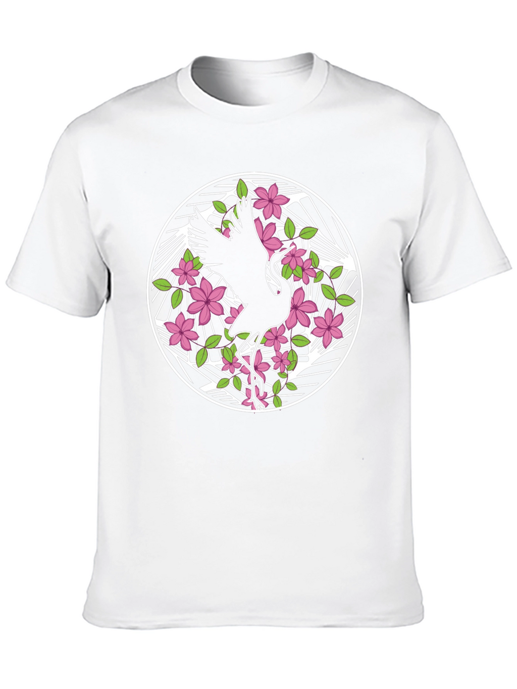 Crane and Blossom Graphic T-Shirt