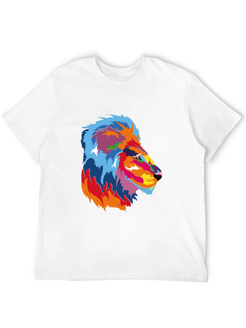 Vibrant Lion Graphic Black T-Shirt