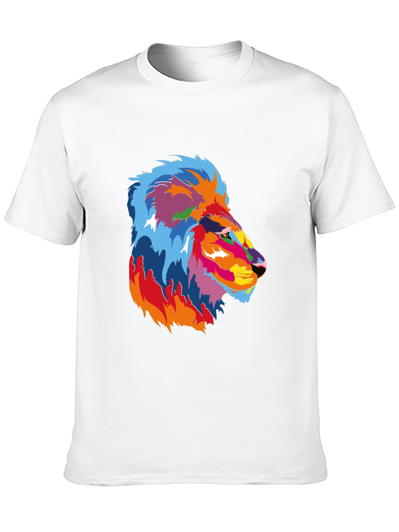 Vibrant Lion Graphic Black T-Shirt