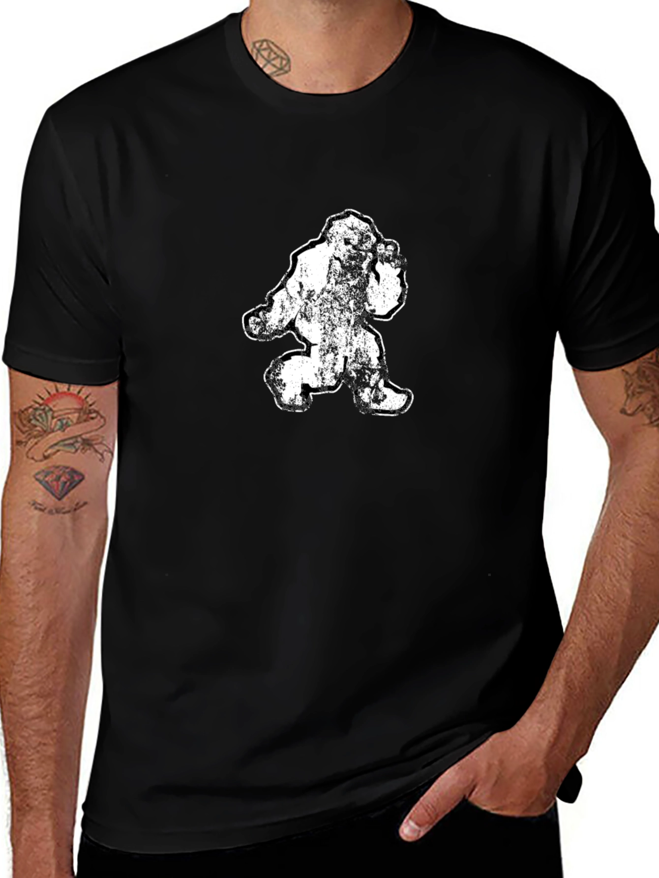Sasquatch Graphic Tee - Black Cotton T-Shirt