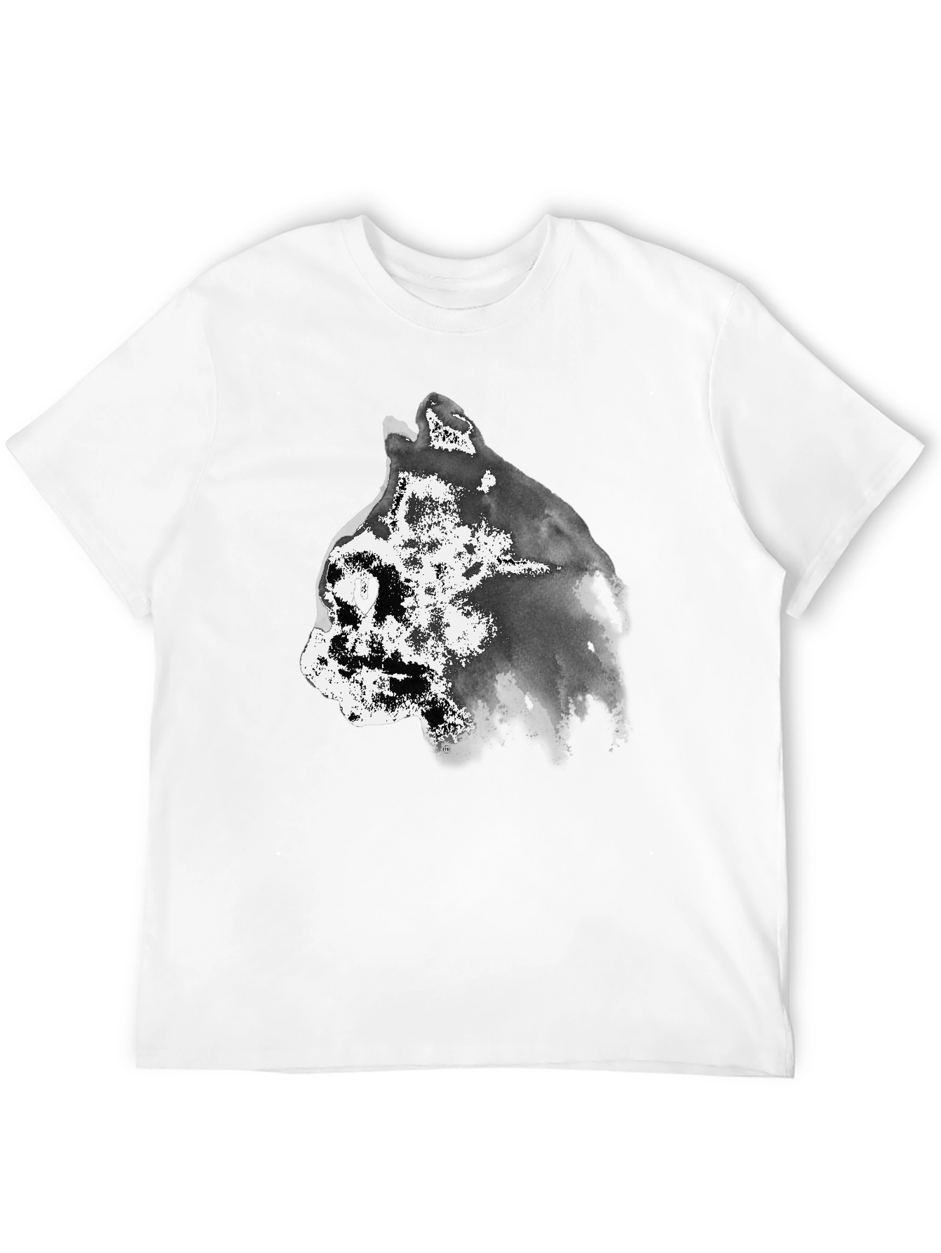 Abstract Cat Graphic Black T-Shirt