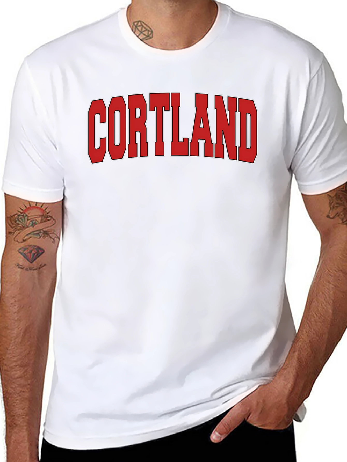 Cortland Graphic T-Shirt Bold Red Text