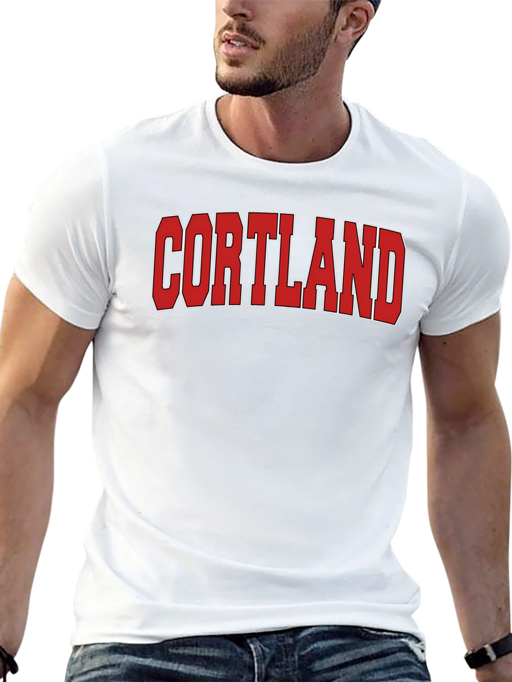 Cortland Graphic T-Shirt Bold Red Text