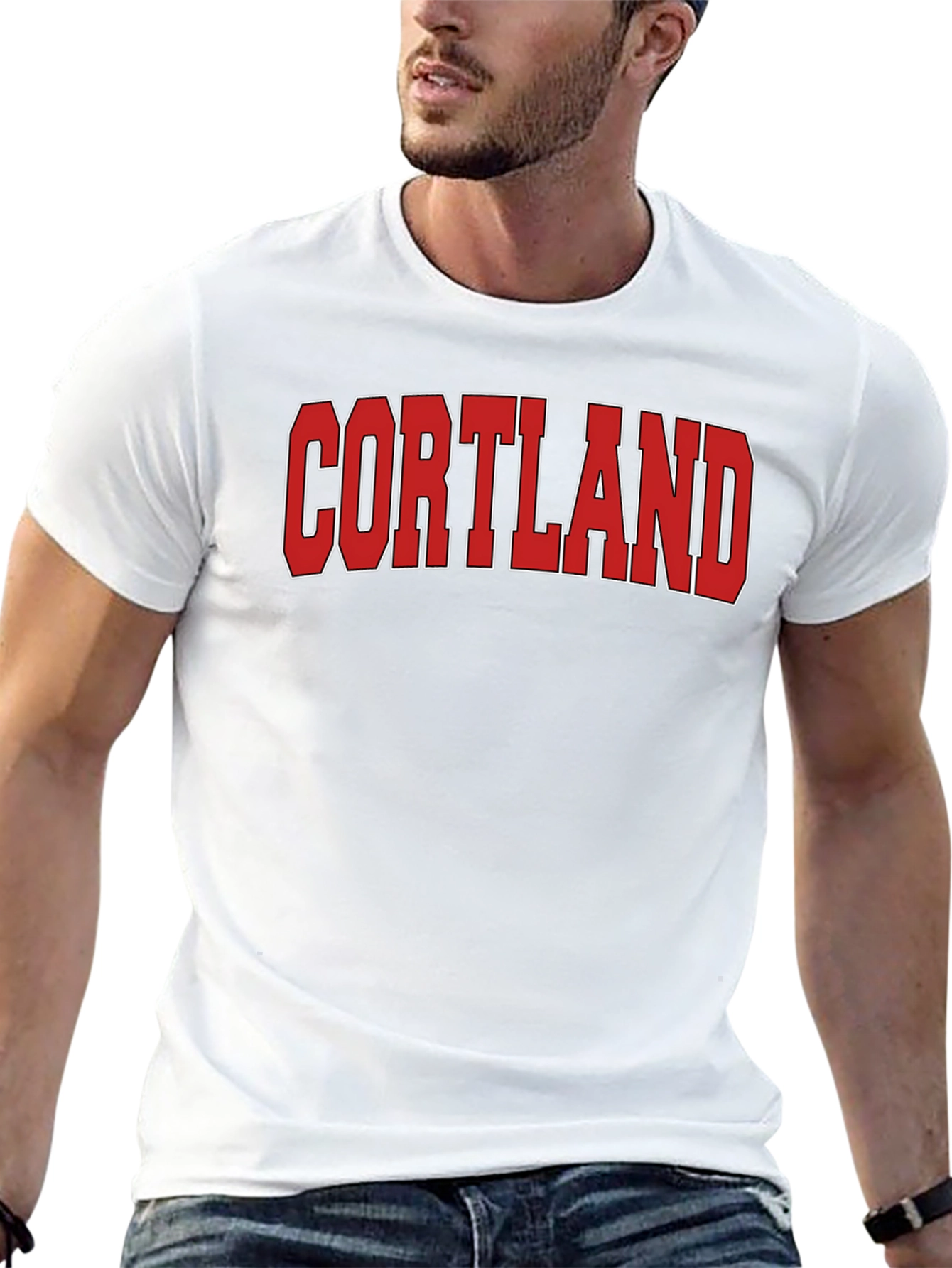 Cortland Graphic T-Shirt Bold Red Text