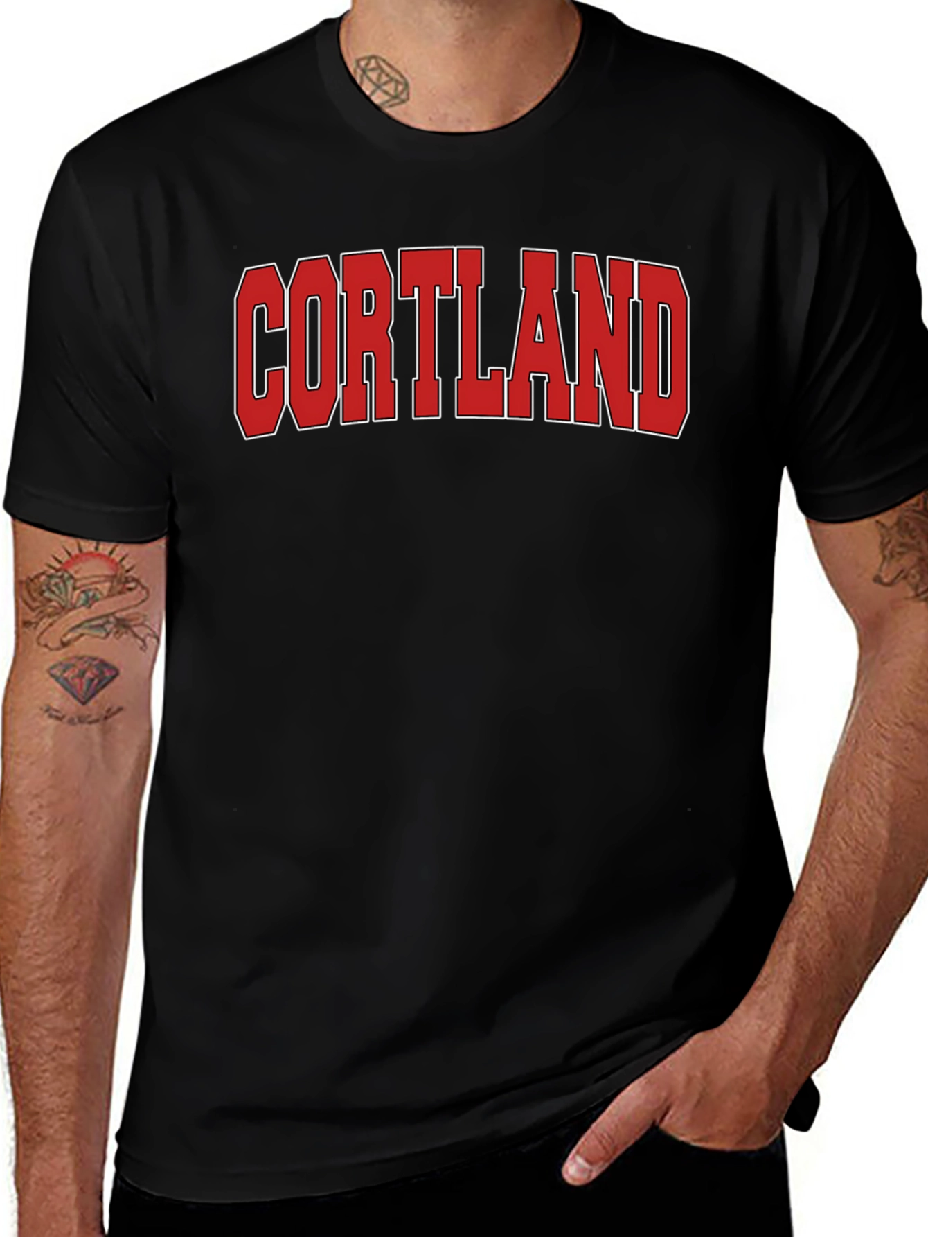 Cortland Graphic T-Shirt Bold Red Text