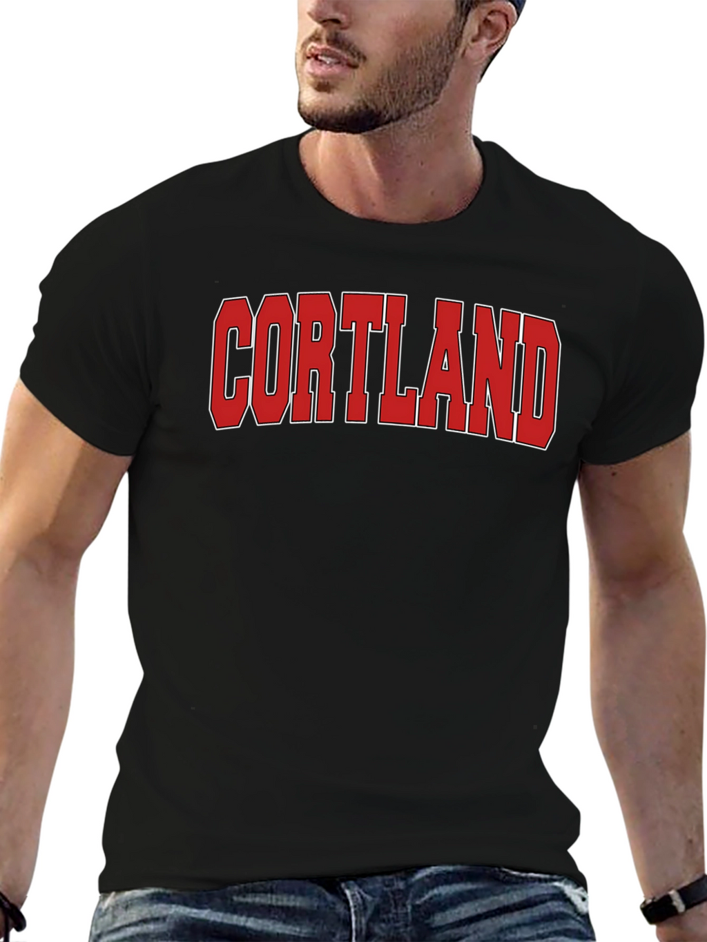 Cortland Graphic T-Shirt Bold Red Text