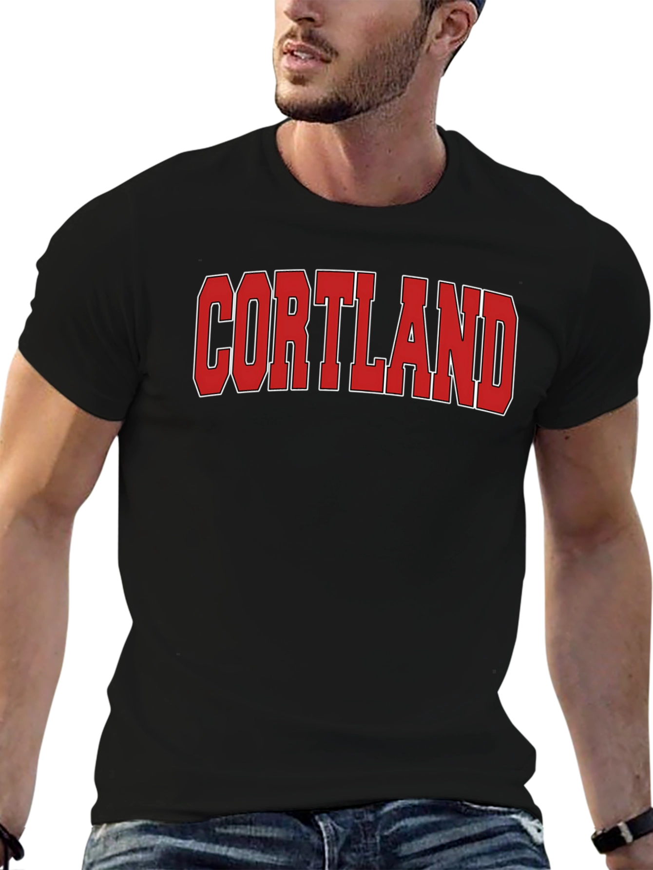 Cortland Graphic T-Shirt Bold Red Text