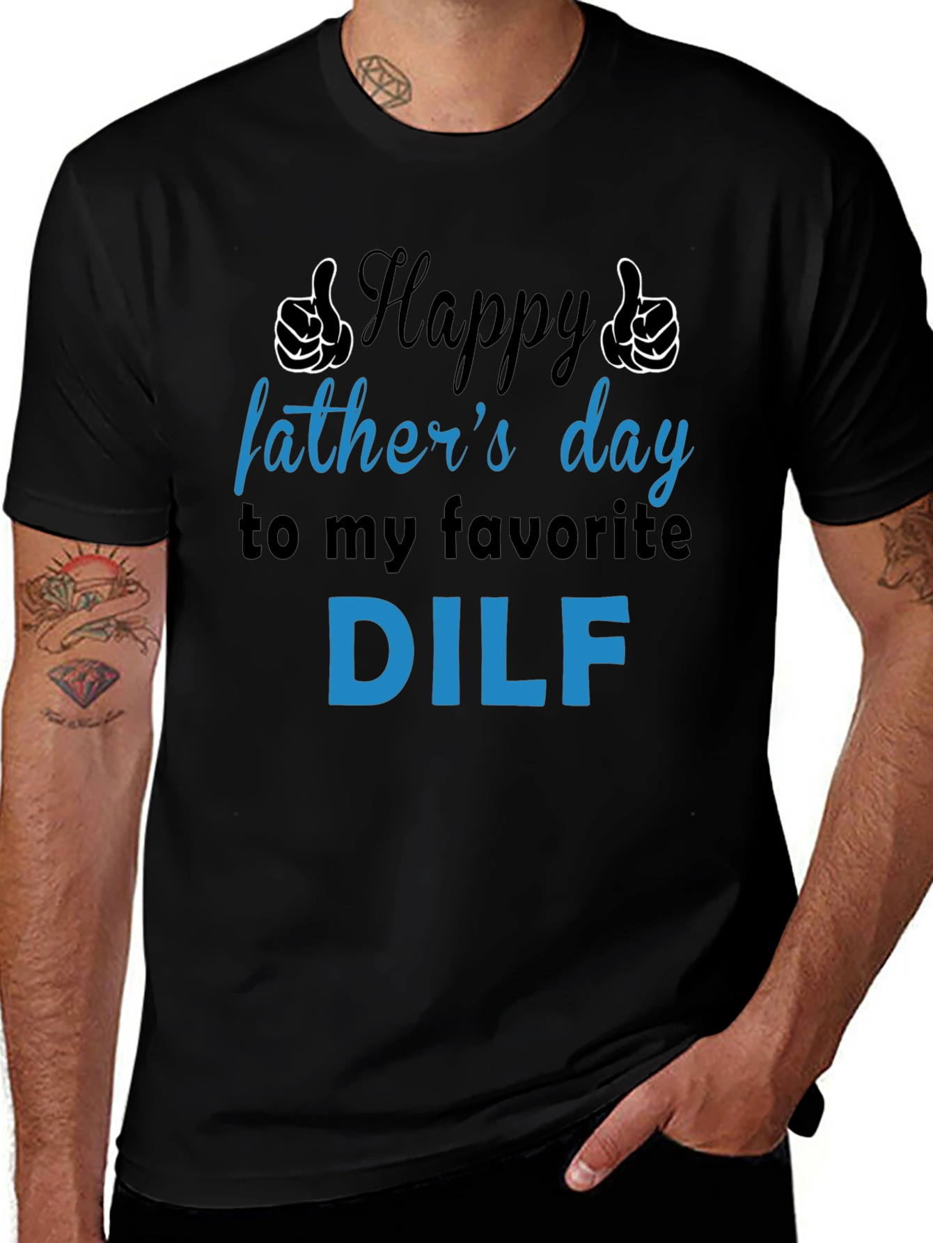 Happy Fathers Day DILF T-Shirt - Funny Gift