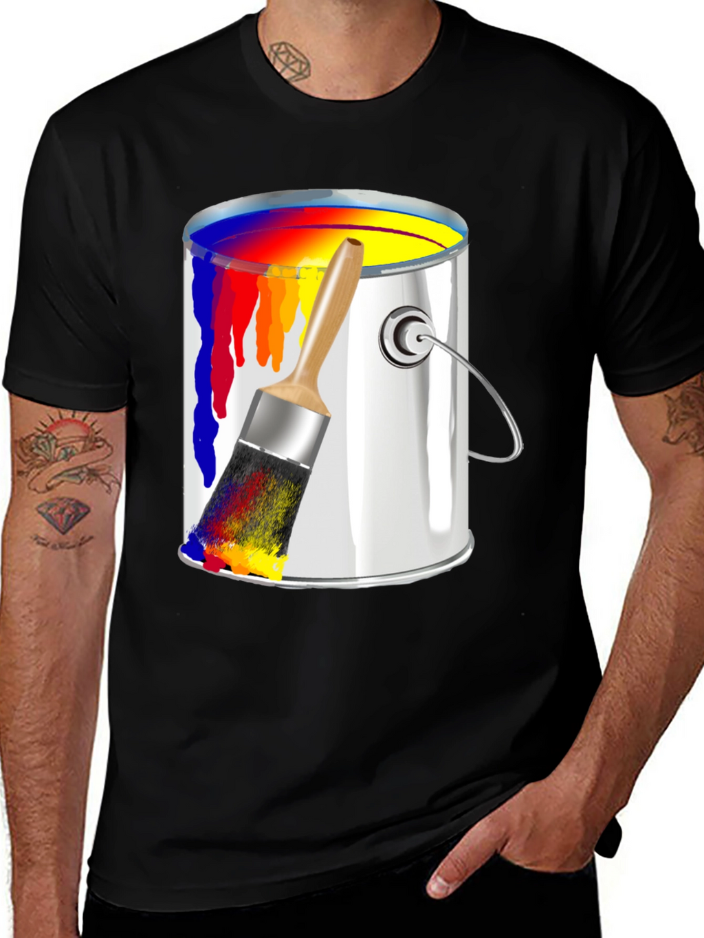 Paint Can & Brush Graphic T-Shirt