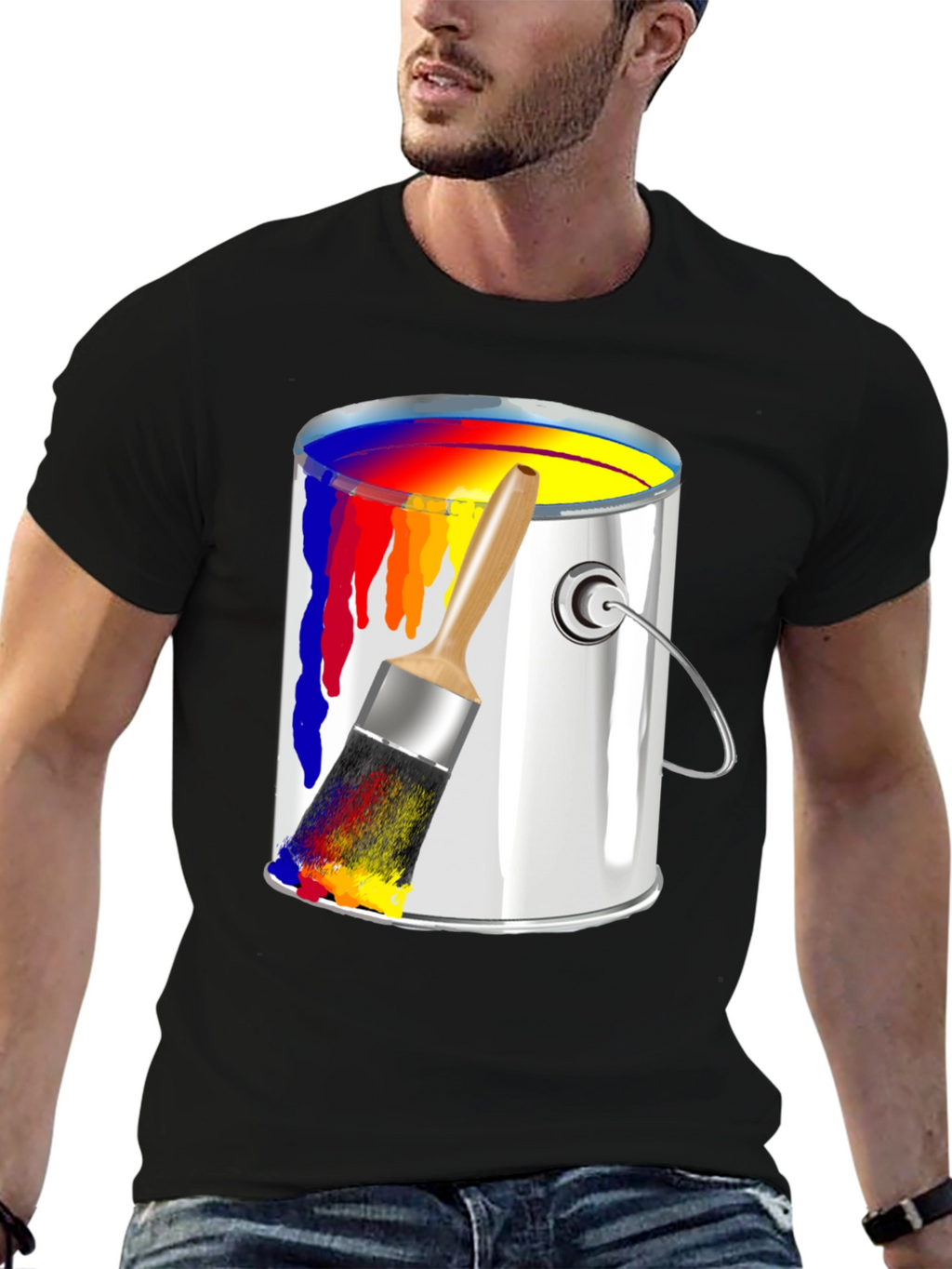 Paint Can & Brush Graphic T-Shirt