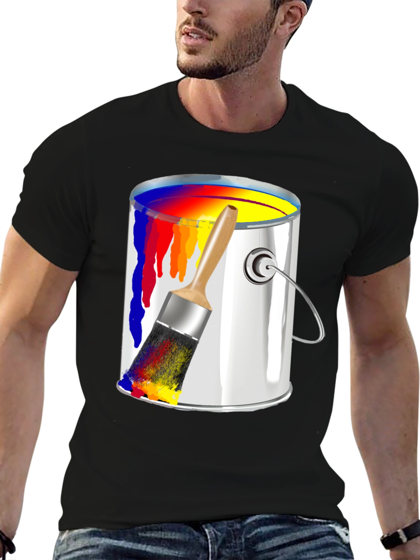 Paint Can & Brush Graphic T-Shirt
