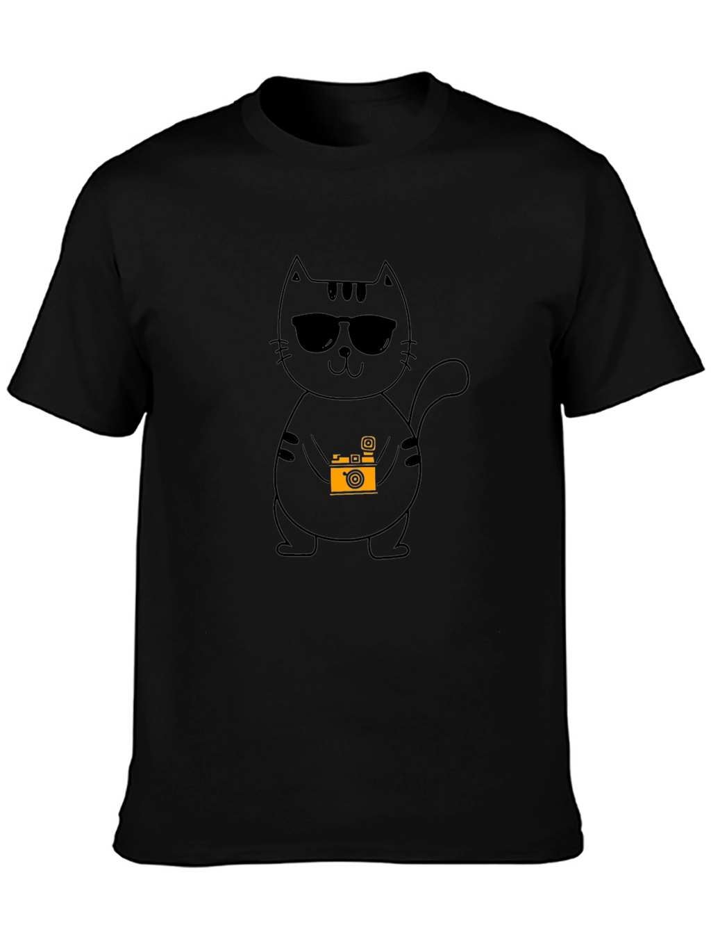 Cool Cat Photographer Black T-Shirt