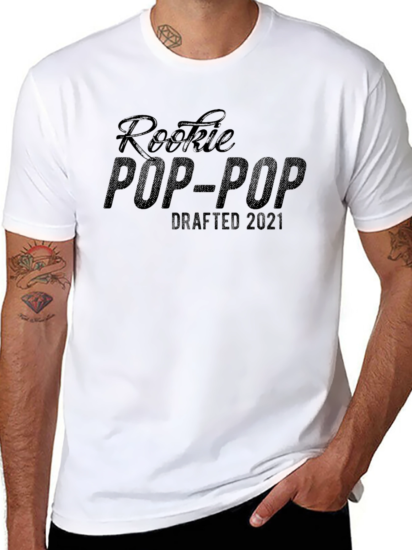 Rookie Pop-Pop Drafted 2021 Black T-Shirt