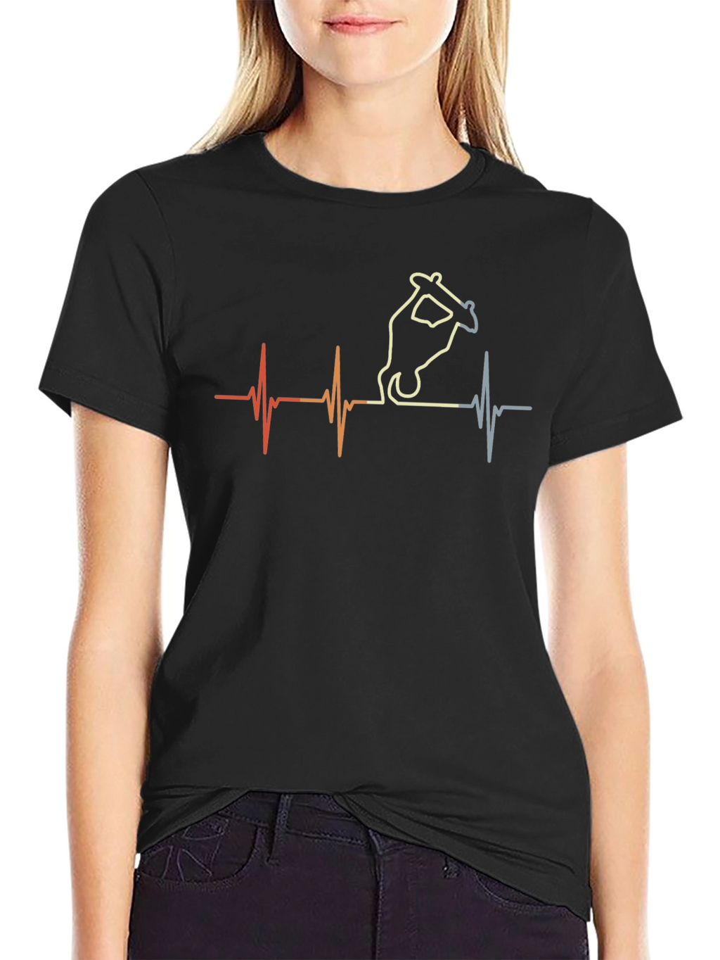 Skateboard Heartbeat Graphic Tee