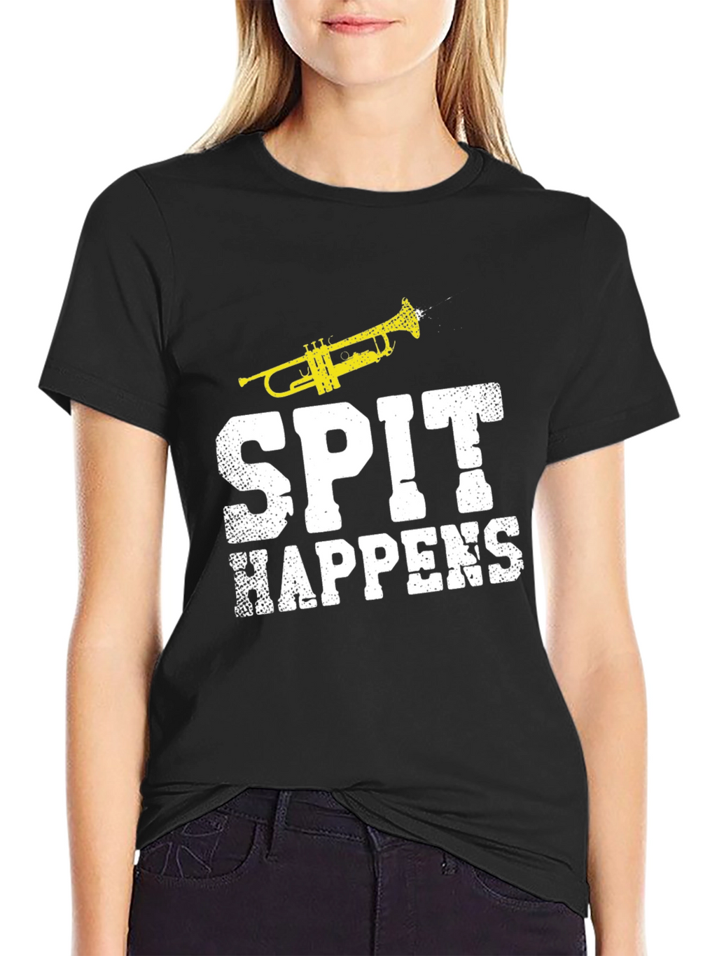 Spit Happens Trumpet Graphic T-Shirt