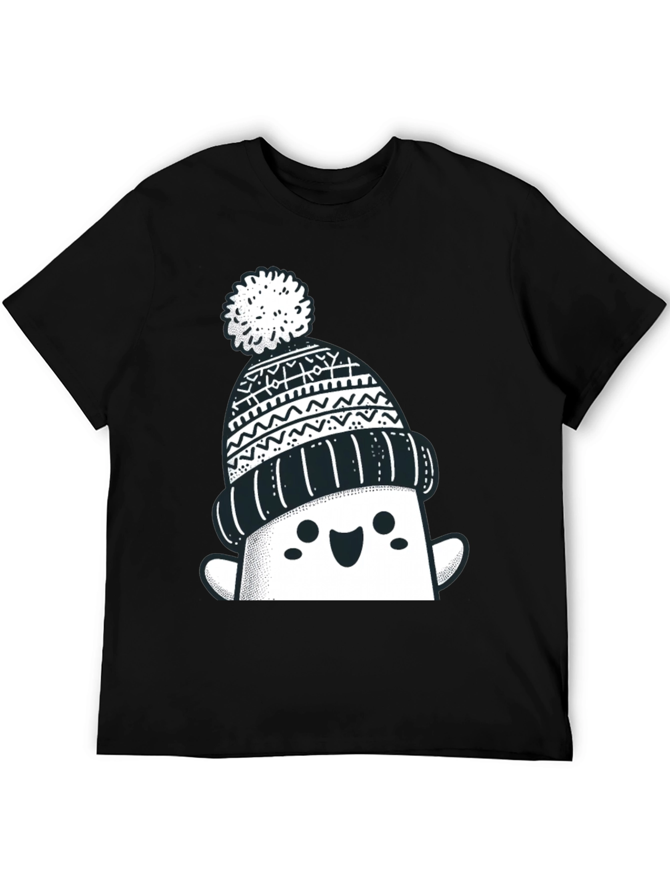 Festive Graphic Tee - Winter Hat Design