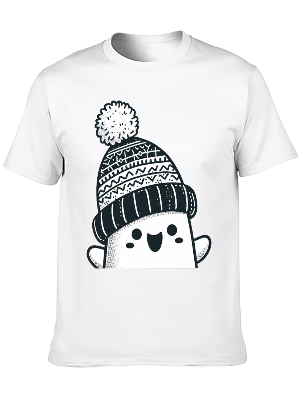Festive Graphic Tee - Winter Hat Design