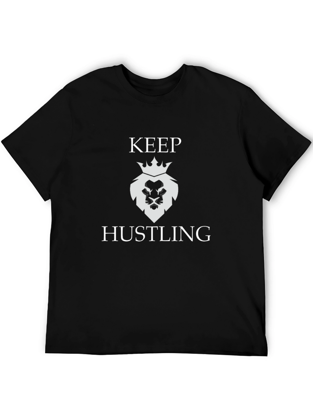 Keep Hustling Lion Graphic Tee - Black
