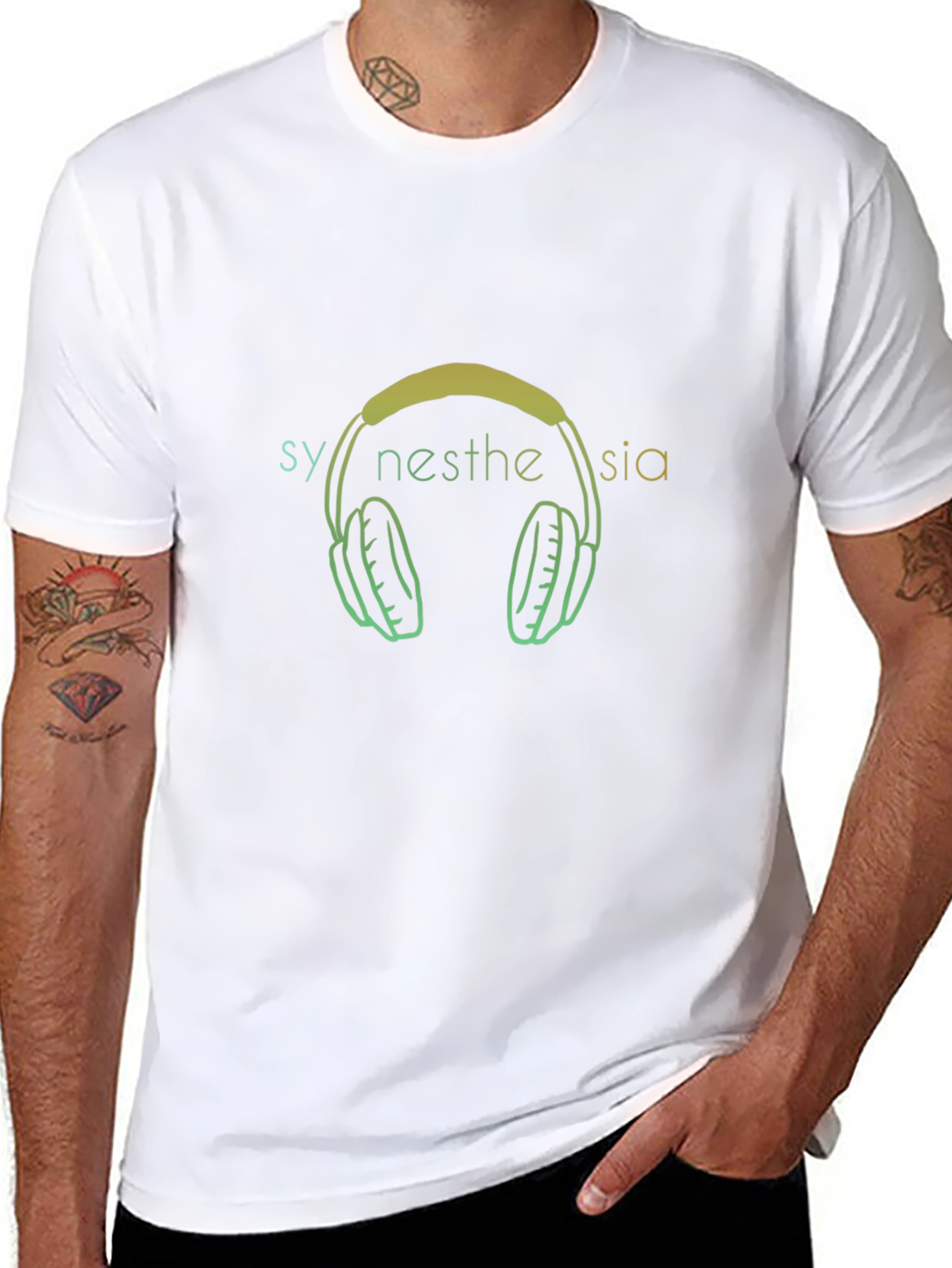 Synesthesia Headphones Graphic Tee - Black