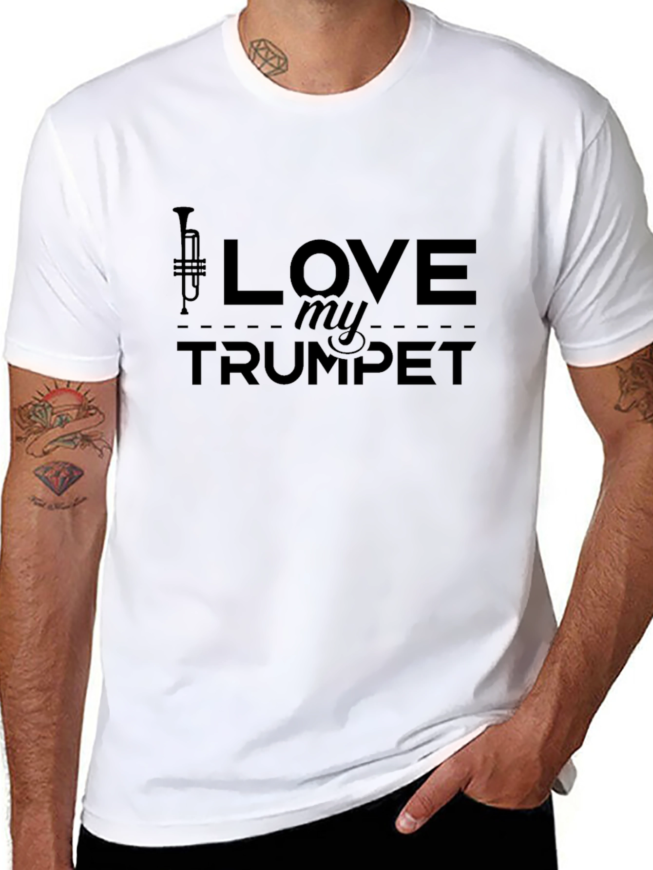 I Love My Trumpet Black T-Shirt