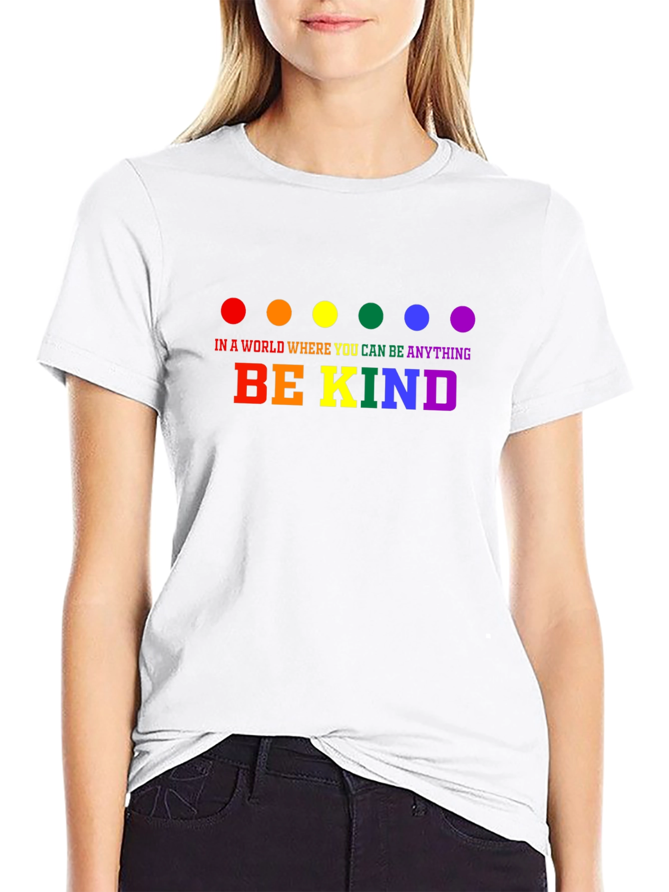 Be Kind Rainbow Dot T-Shirt