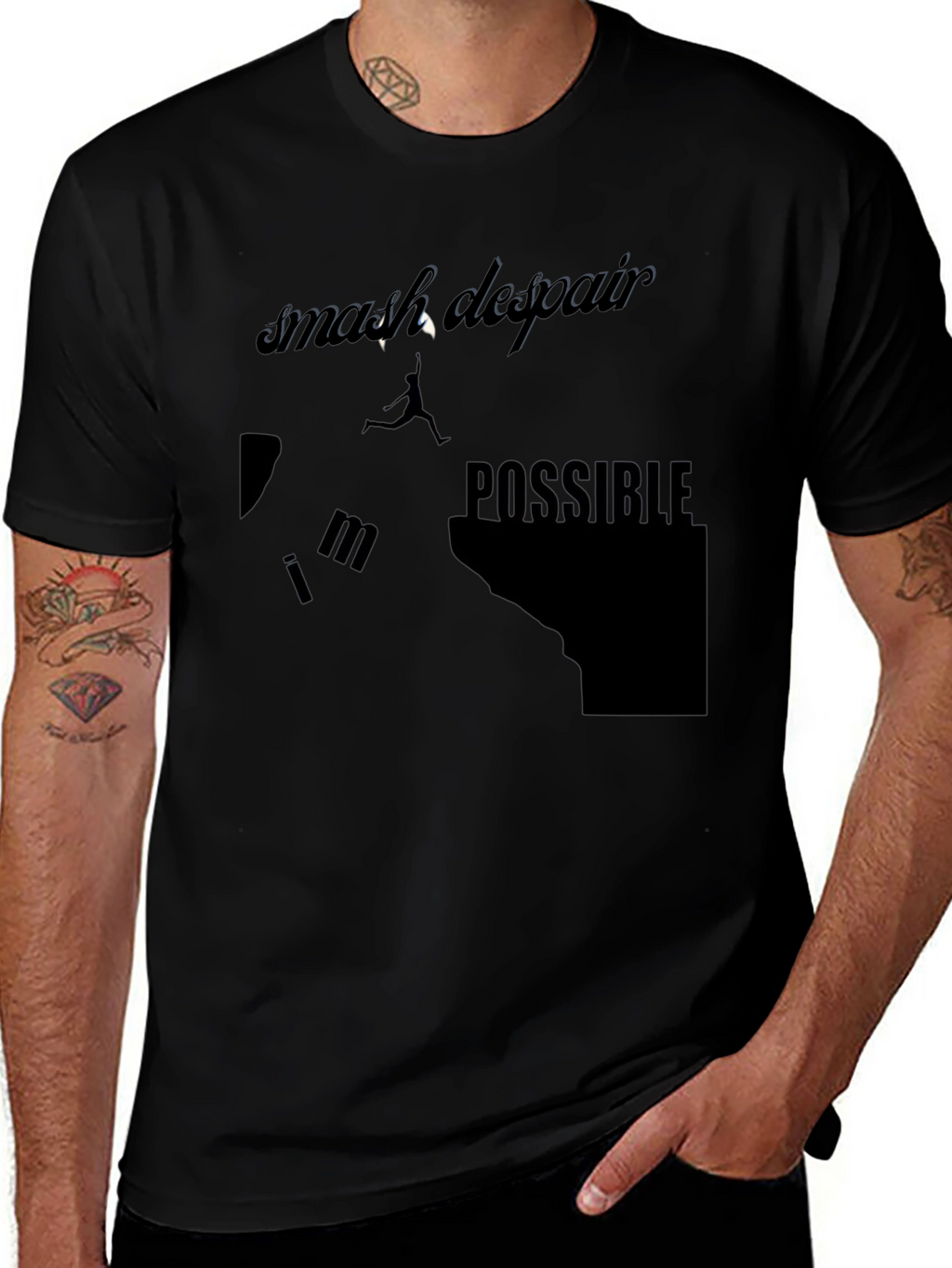 Smash Despair Possible Black Graphic Tee