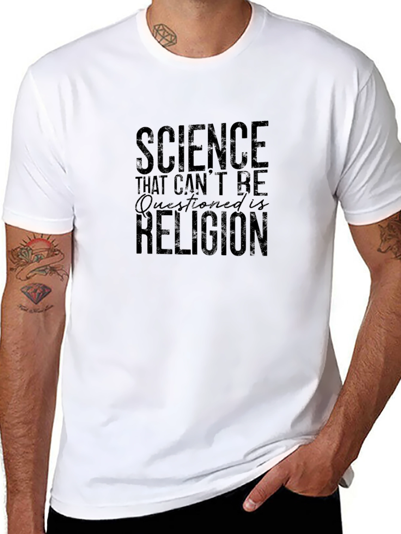 Science vs Religion Graphic T-Shirt