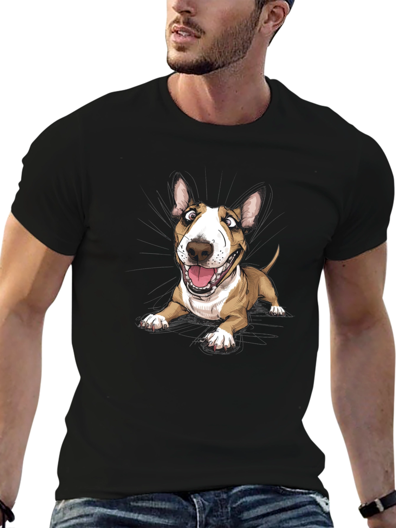 Cartoon Bull Terrier Graphic Tee