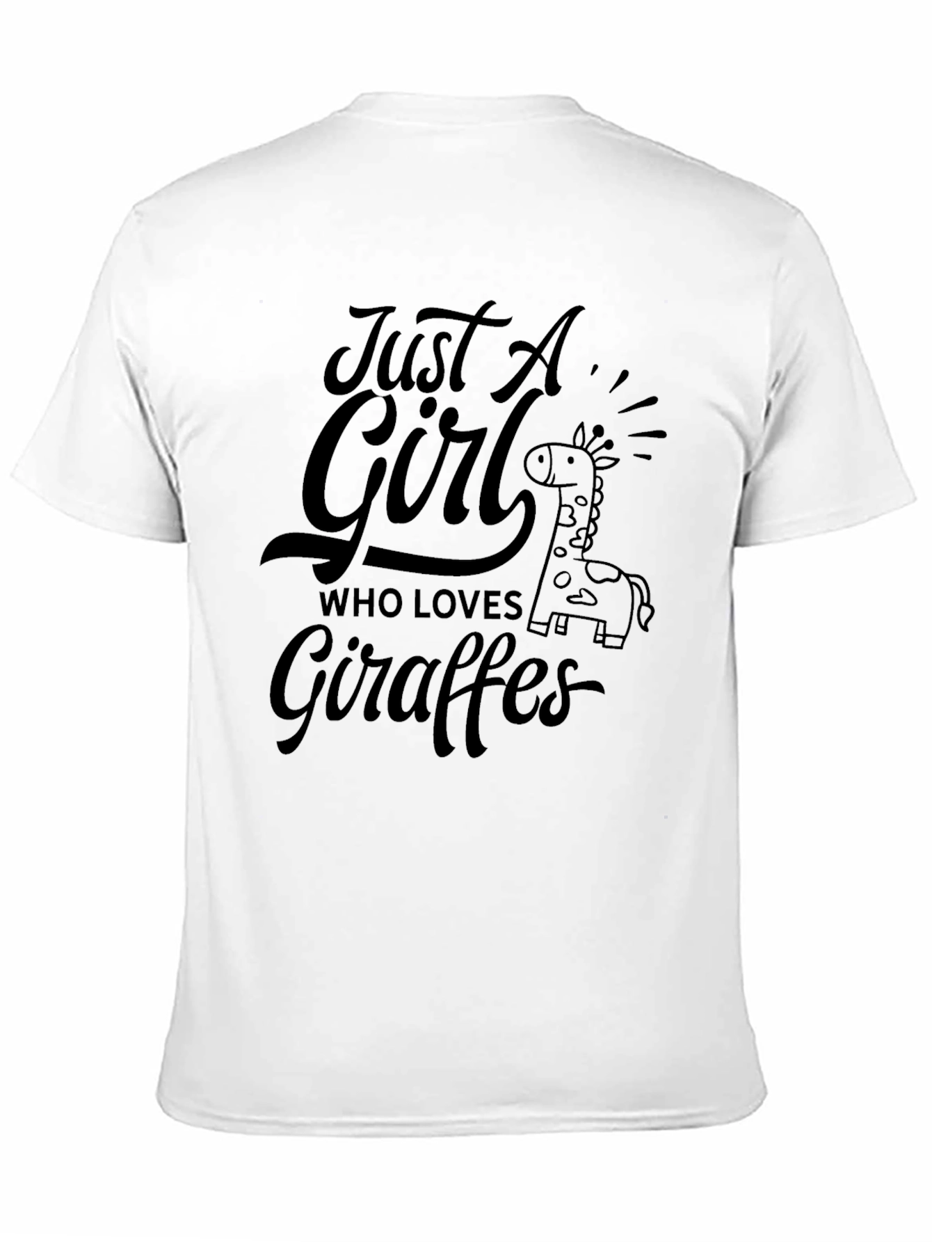 Just A Girl Who Loves Giraffes Black T-Shirt