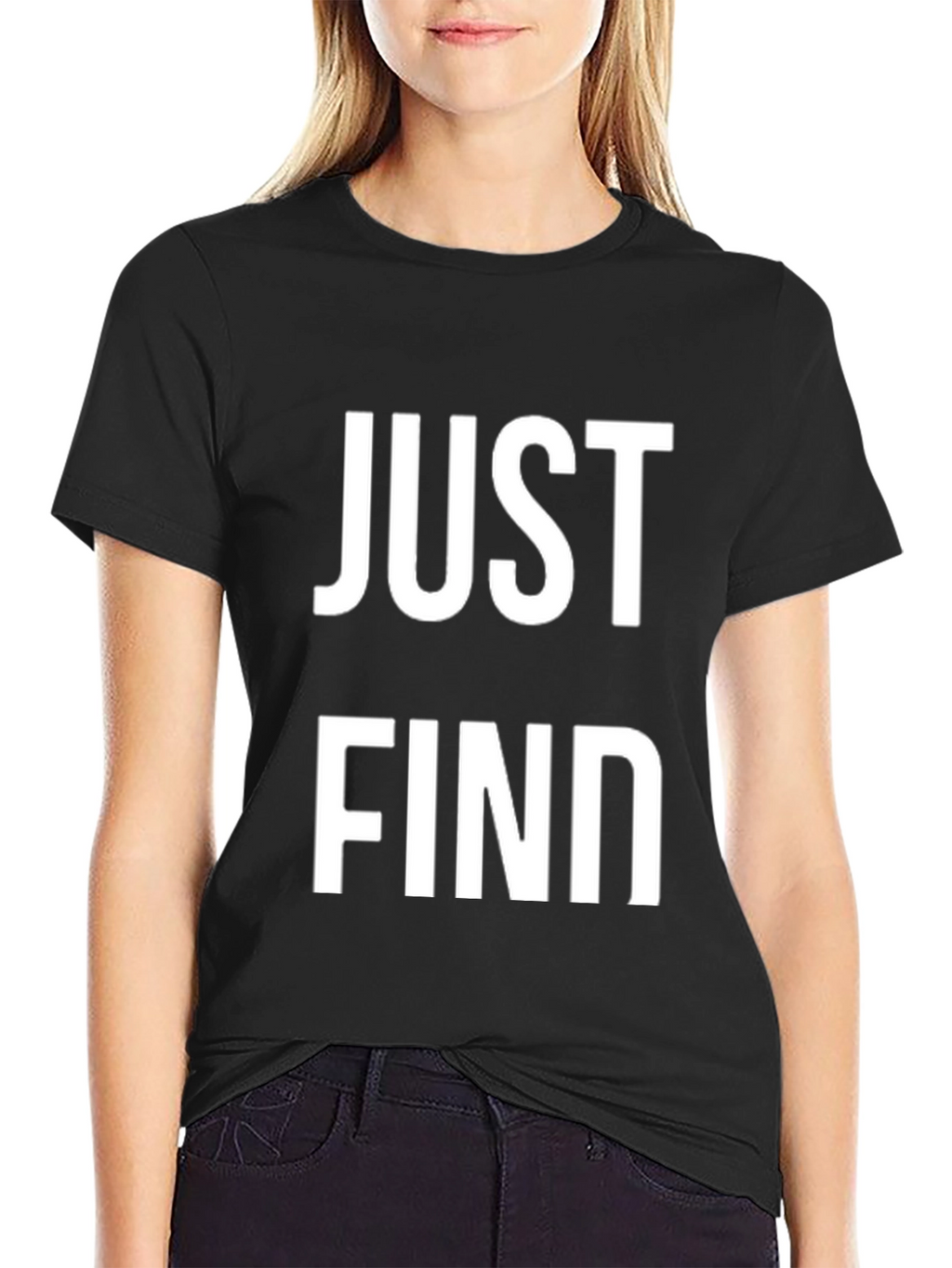 Just Find Black Graphic Tee