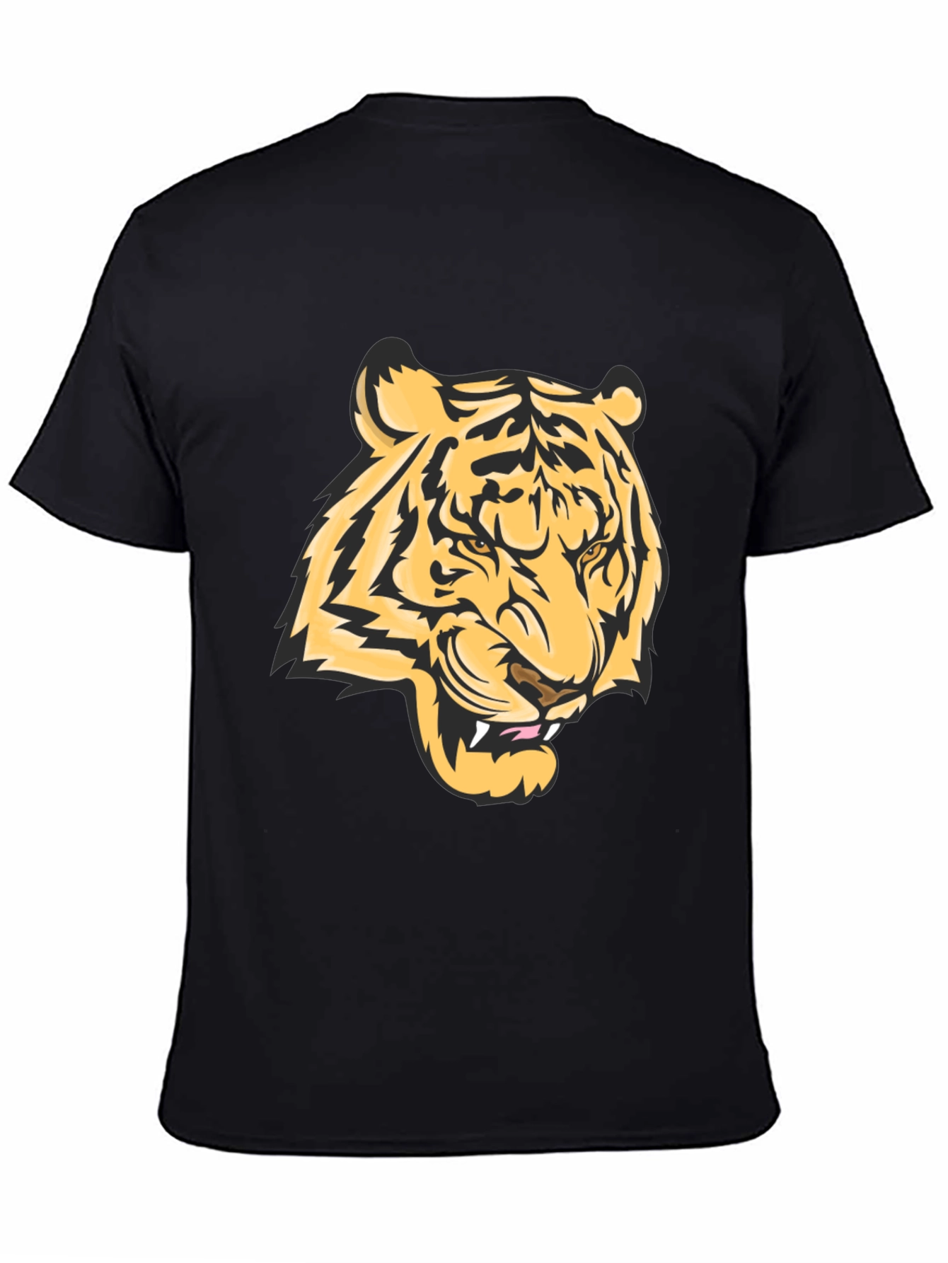 Bold Tiger Graphic Tee - Black Cotton Blend