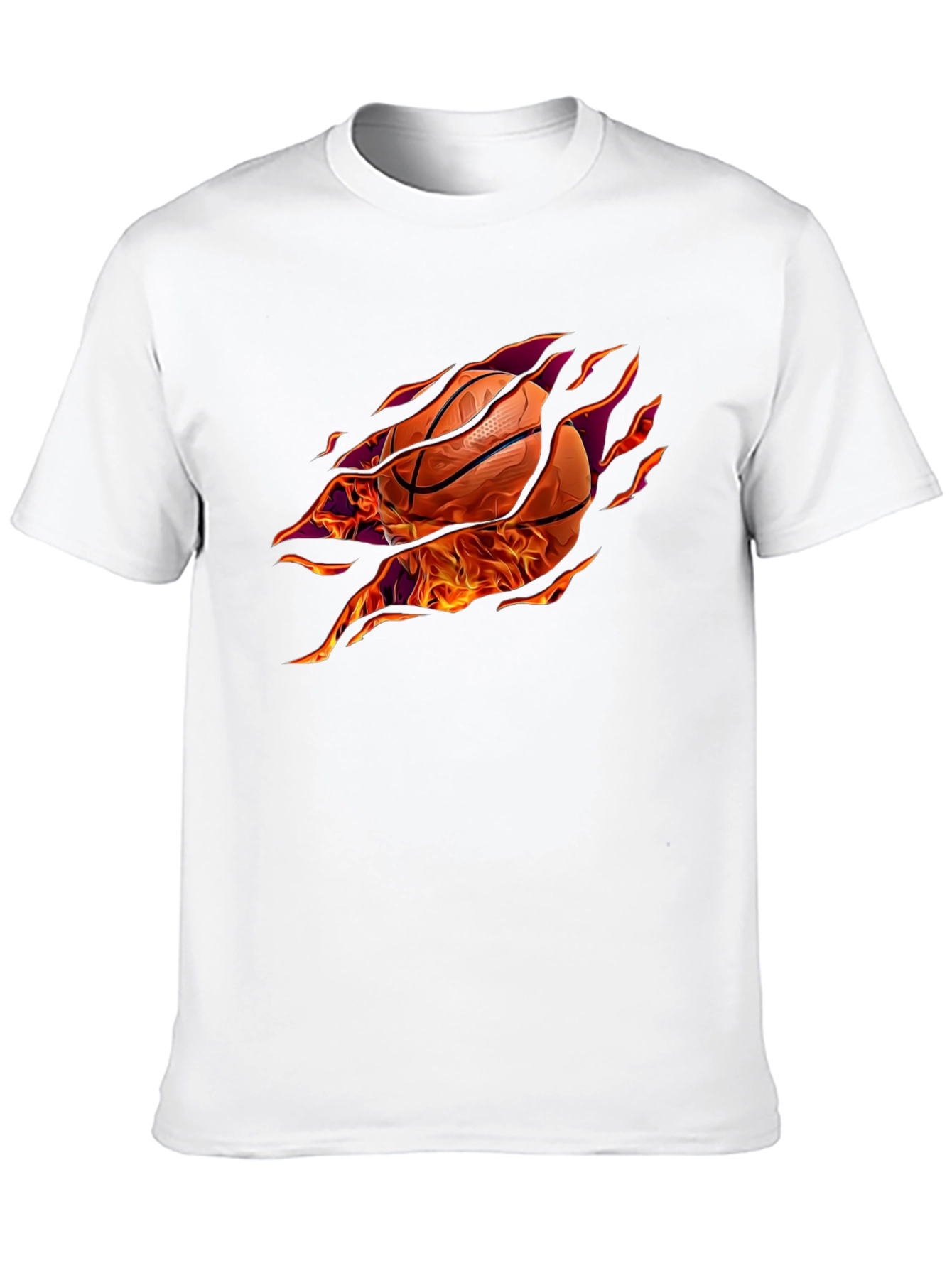 Fiery Basketball Graphic T-Shirt