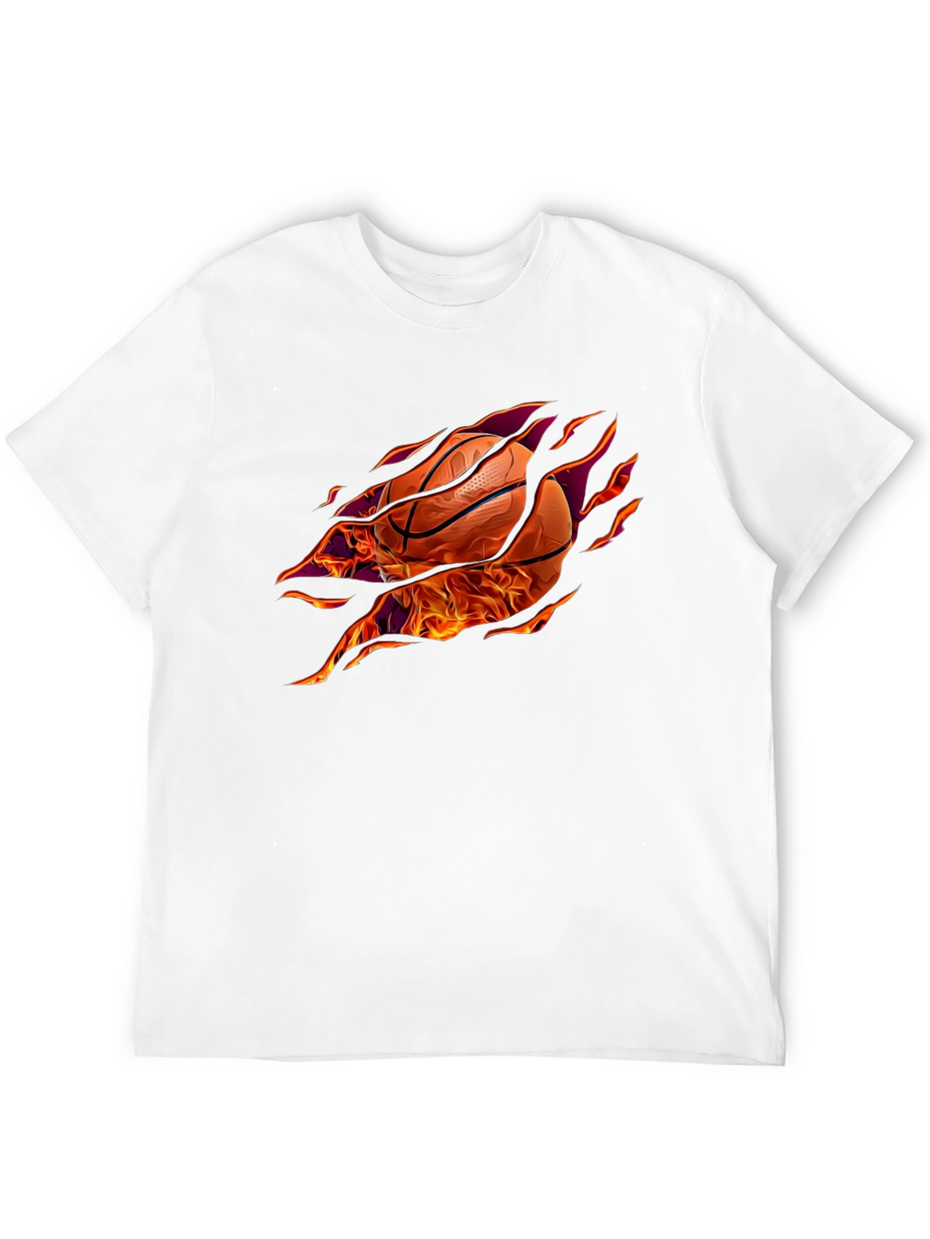 Fiery Basketball Graphic T-Shirt