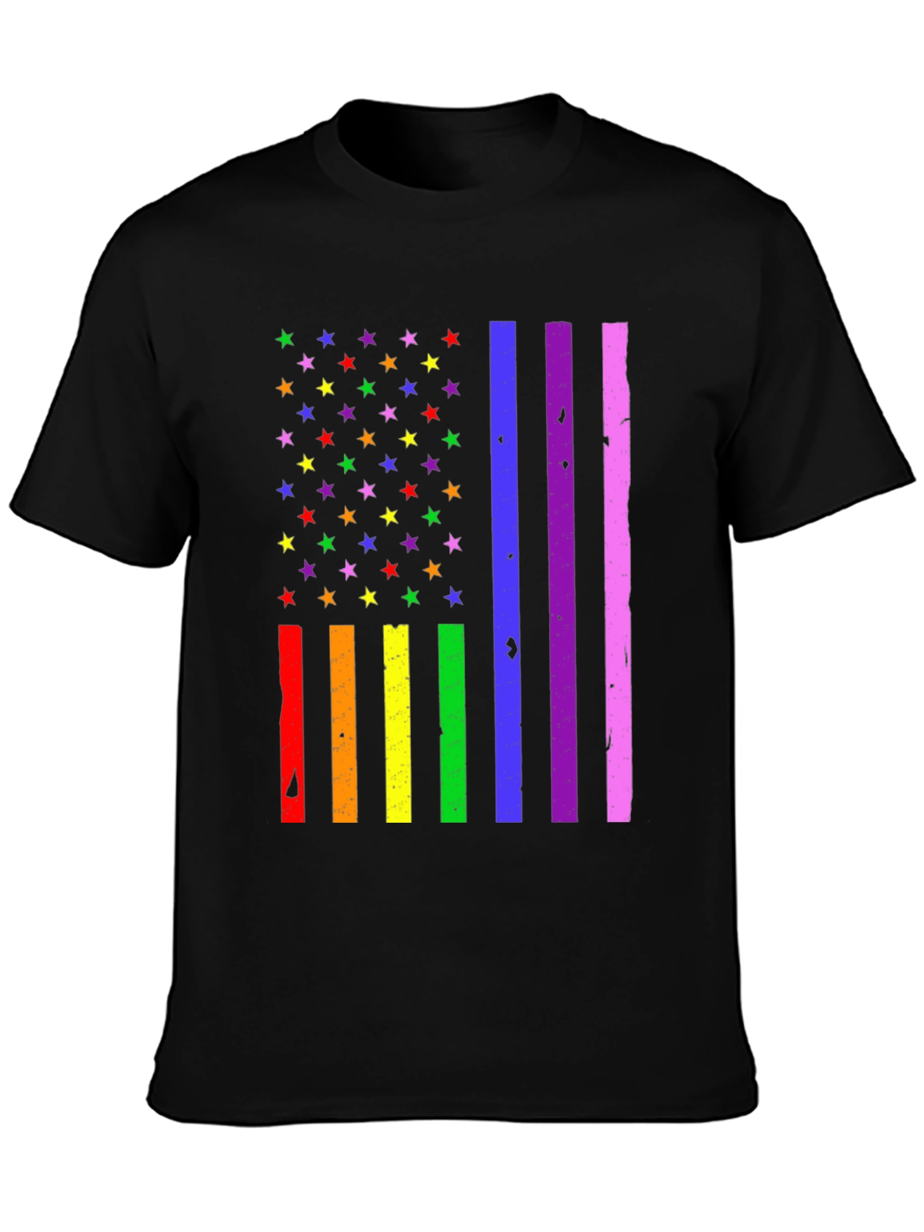 Rainbow American Flag Pride T-Shirt