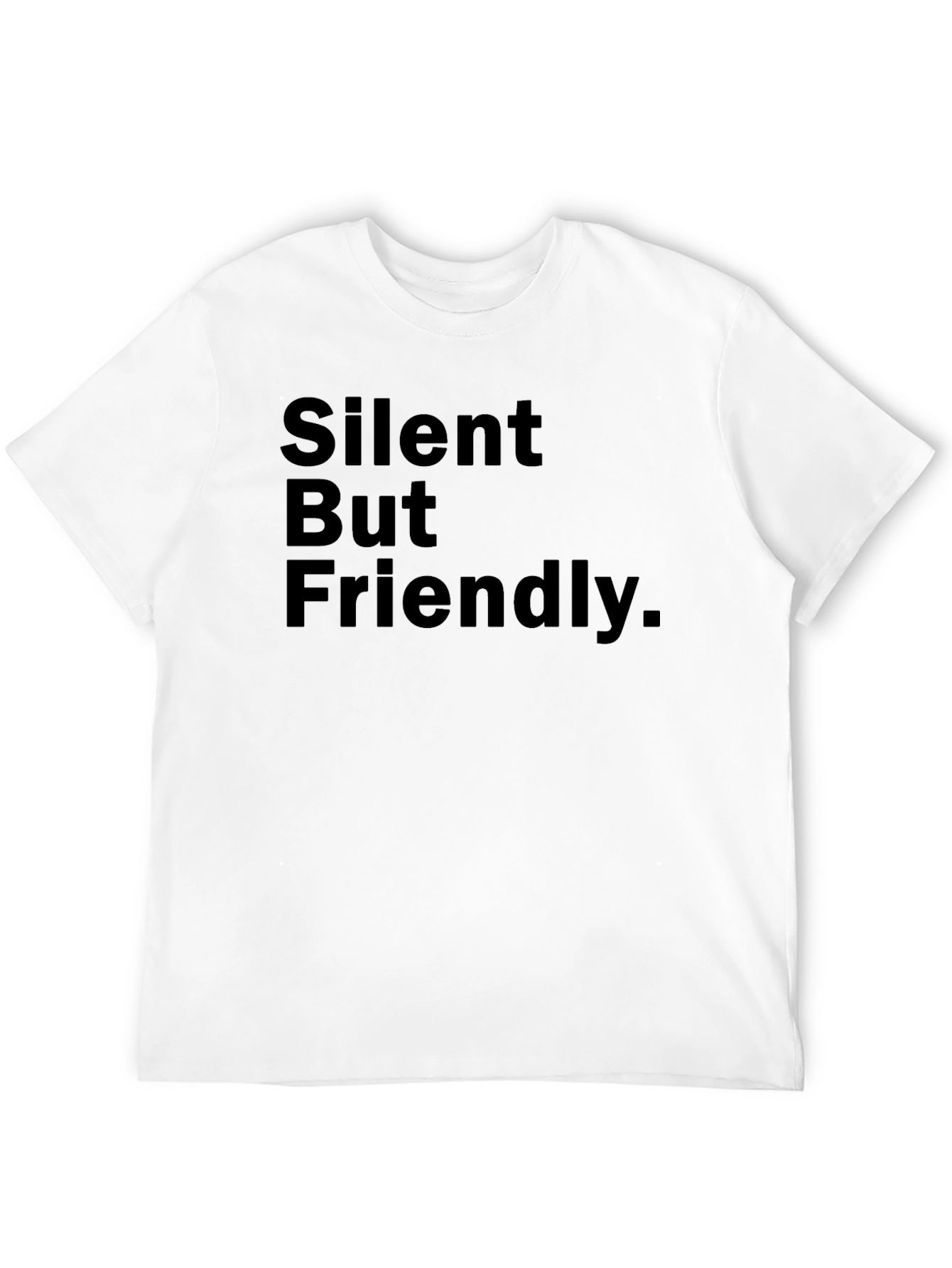 Silent But Friendly Graphic Tee - Black Cotton T-Shirt