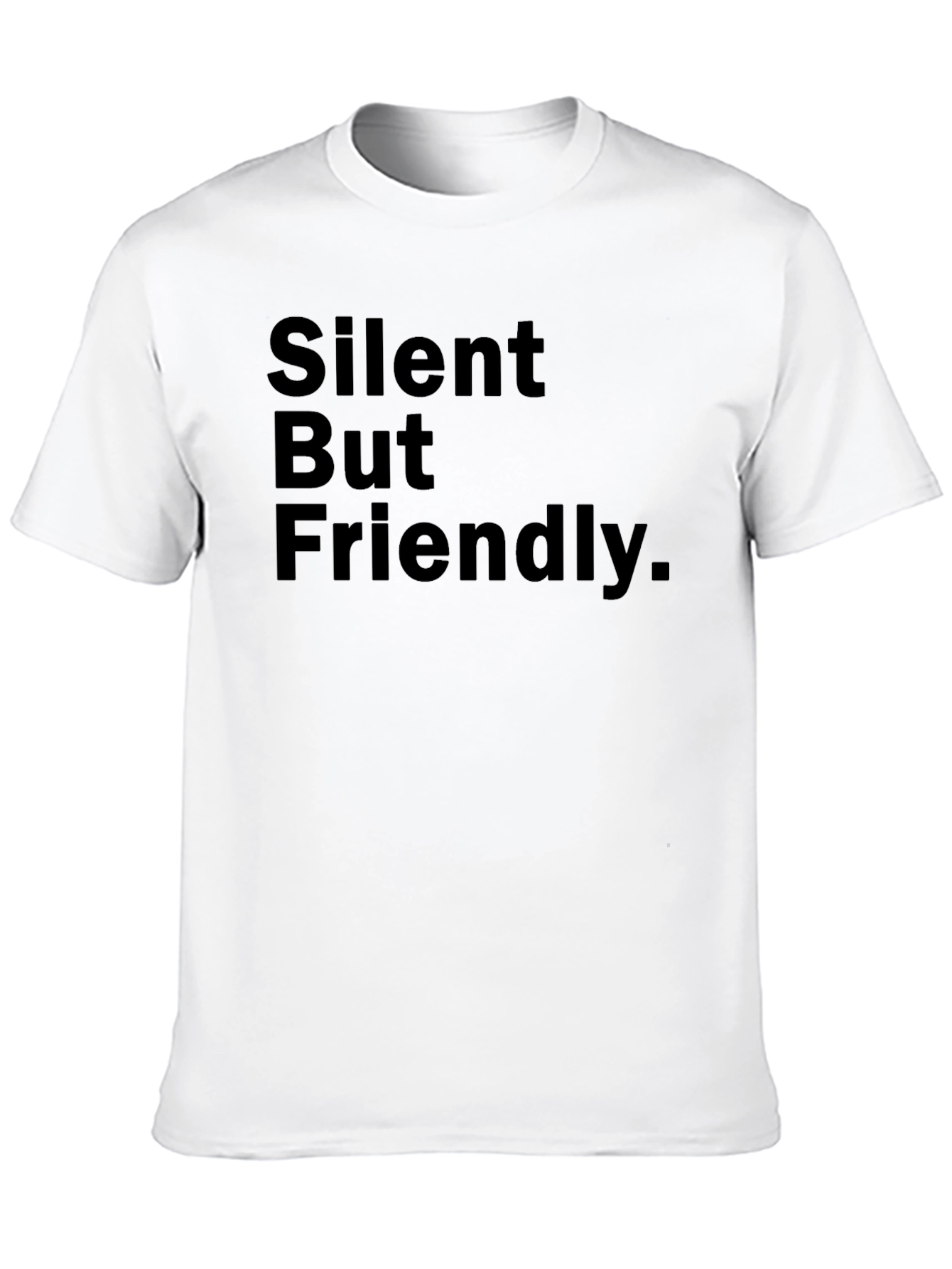 Silent But Friendly Graphic Tee - Black Cotton T-Shirt