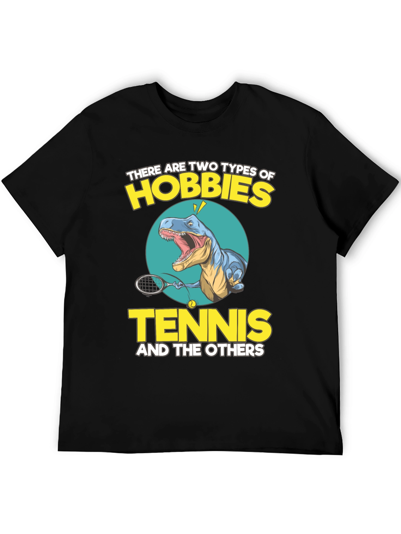 Tennis Dinosaur Graphic Tee - Funny Hobby Shirt